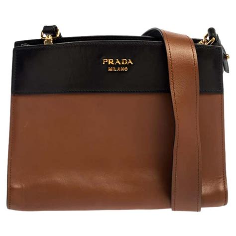 prada brown and black purse|prada brown leather bag.